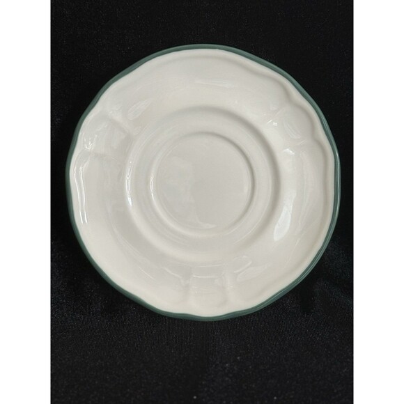 Vintage Epoch Collection "Market Day" 3 Saucers Green Rim 6” Discontinued - Picture 1 of 5